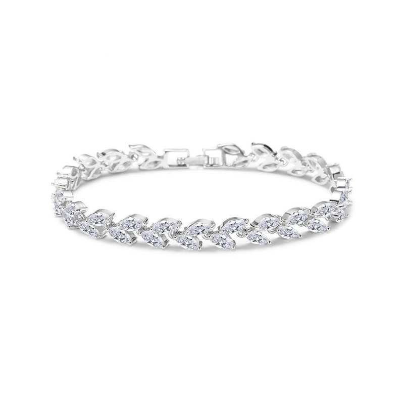 calessia_silver_zircon_leaf_bracelet