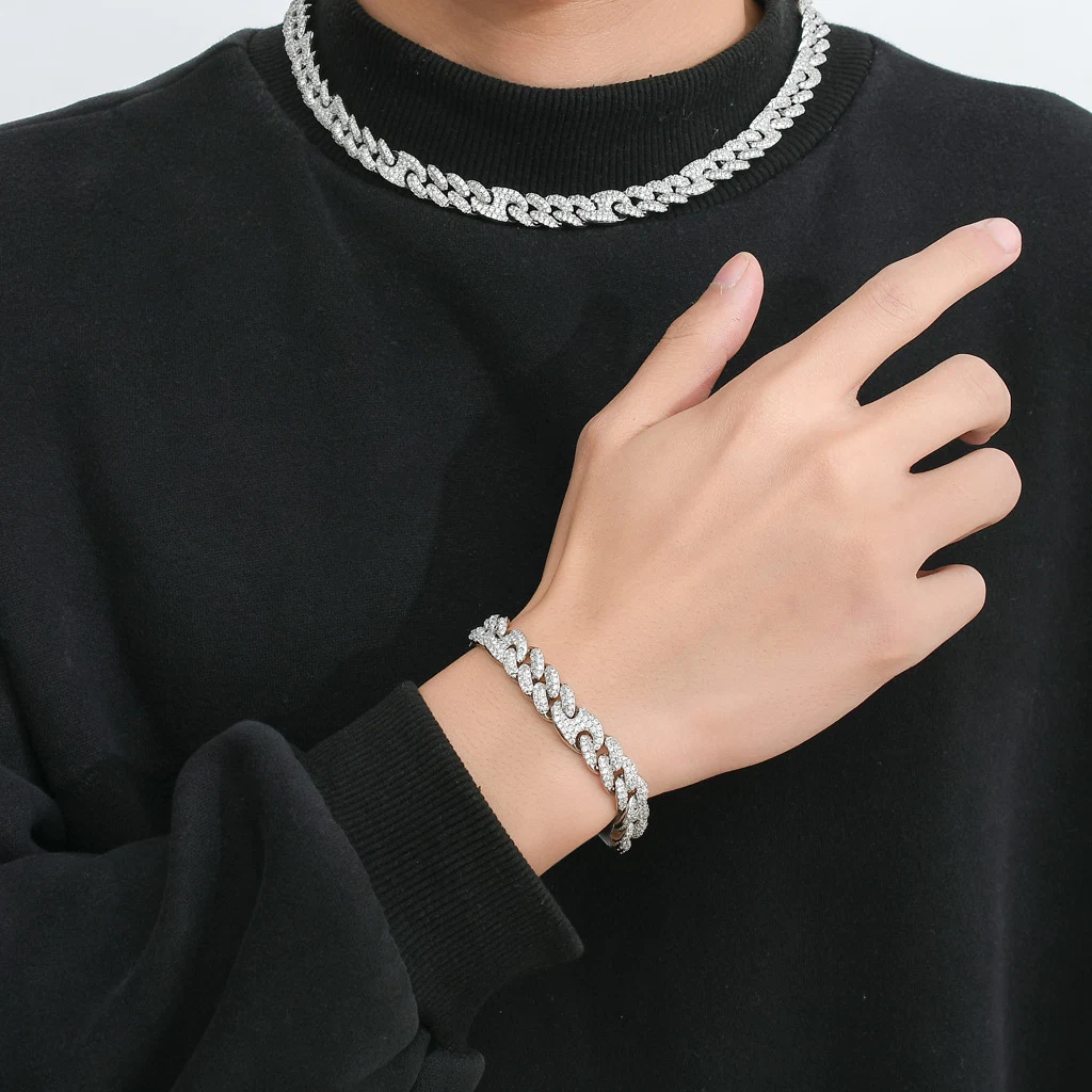 Silver cuban link bracelet 1