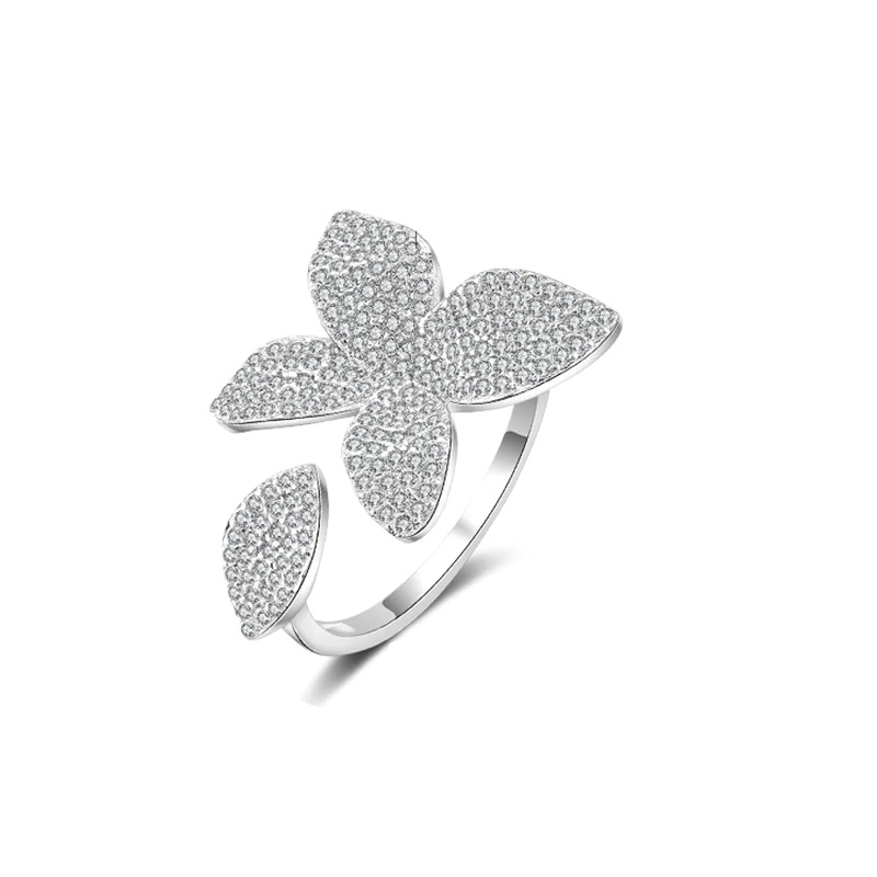 Adjustable flower diamond ring 17