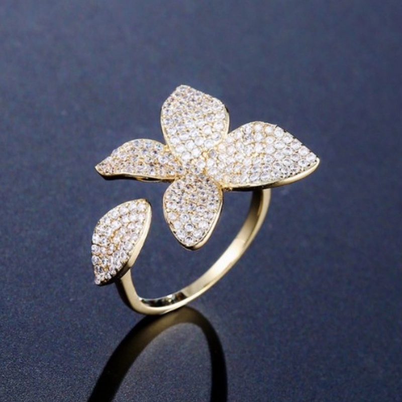 Adjustable flower diamond ring 8