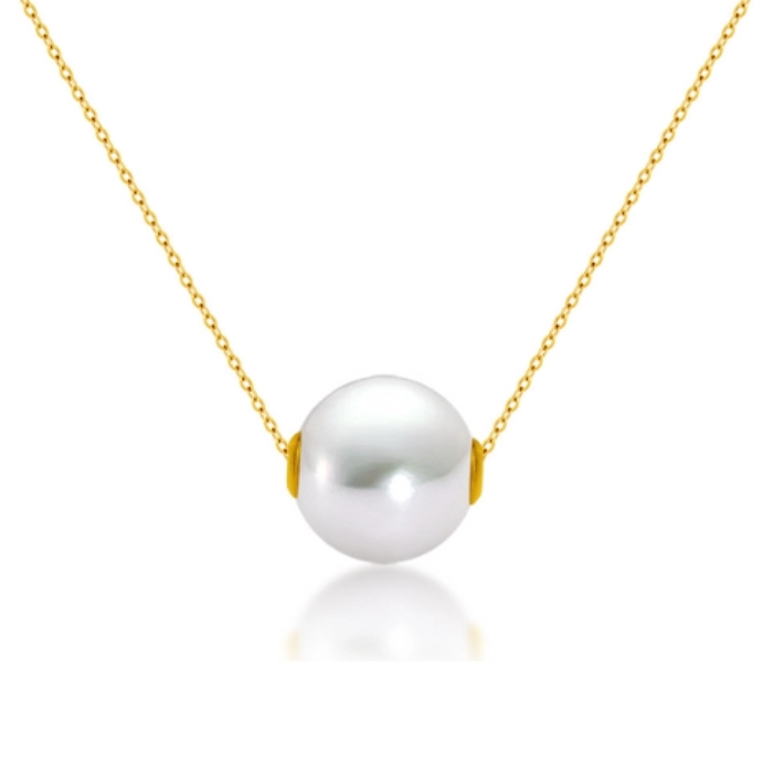 Authentic, Pure 18K Gold Pearl Necklace (3)