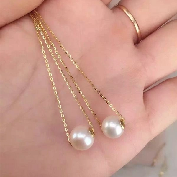 Authentic, Pure 18K Gold Pearl Necklace (4)