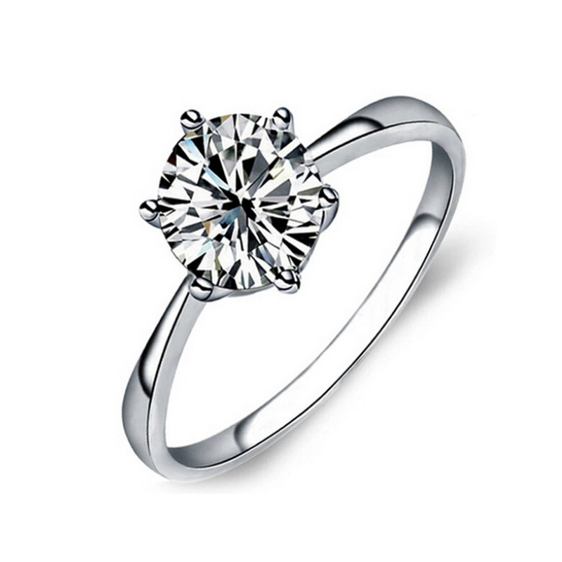 Exquisite Plated 925 Silver Engagement Zirconia Ring