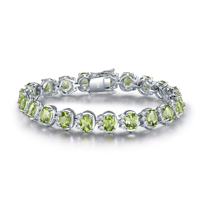 Exquisite Sterling Silver Peridot Bracelet (3)