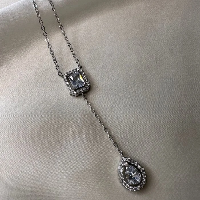 Fine elegant silver necklace 7