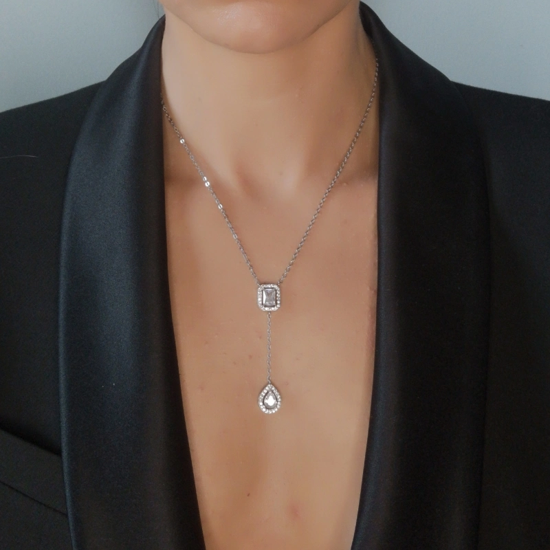 Fine elegant silver necklace (9)