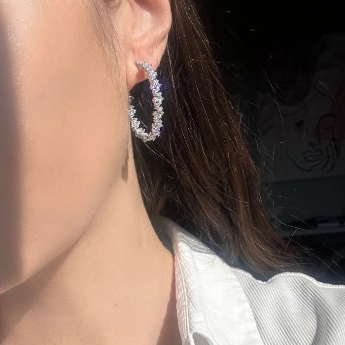 Glamorous diamond bangle earrings (8)
