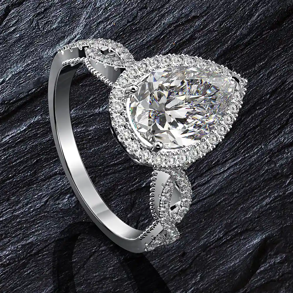 Luxury 3 carat diamond ring in oval shape 1