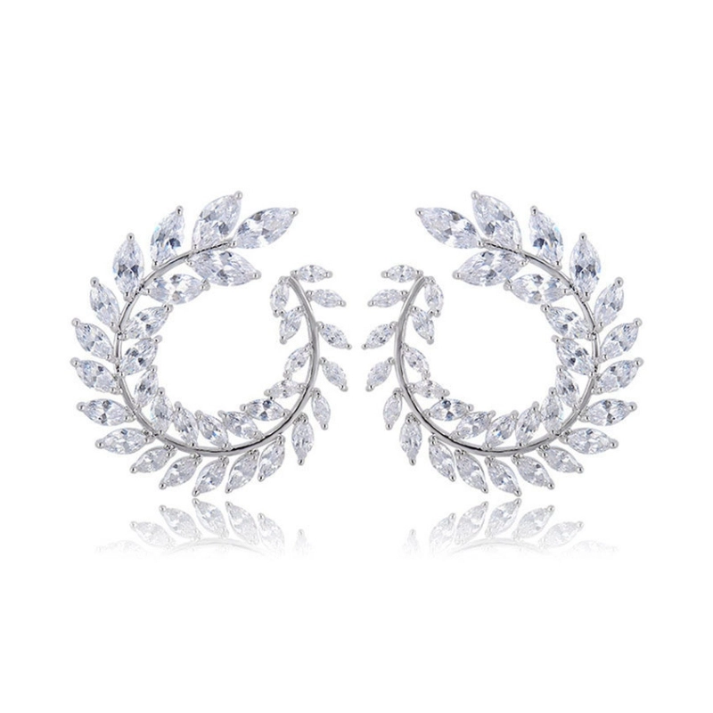 Silver leaf earrings 2