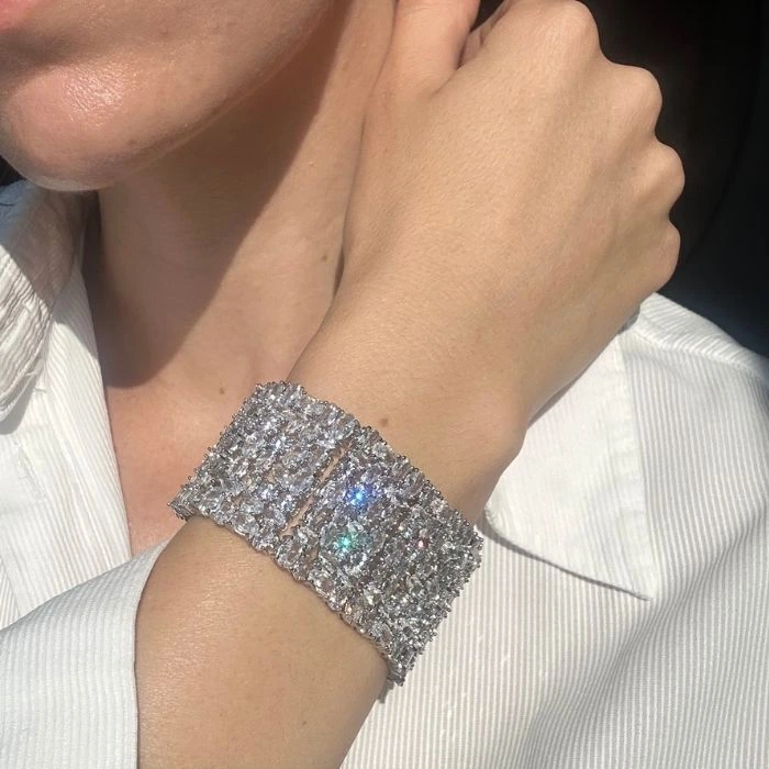 Statement sparkly bracelet with embedded crystals (15)