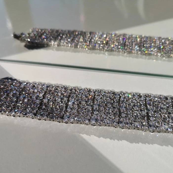 Statement sparkly bracelet with embedded crystals (7)