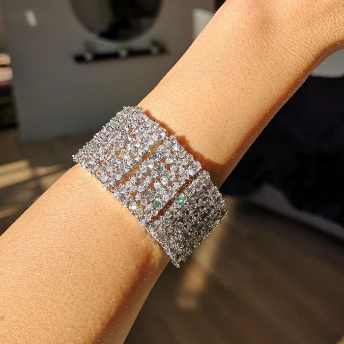 Statement sparkly bracelet with embedded crystals (8)