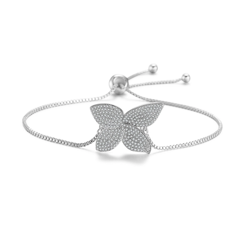 White zircon flower bracelet 13