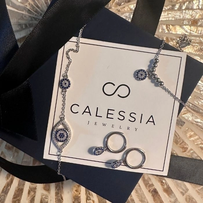 elegant jewelry set with synthetic diamonds from calessia jewelry french riviera 25