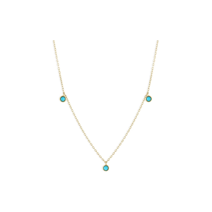 Boho delicate necklace with turquoise birthstone 1