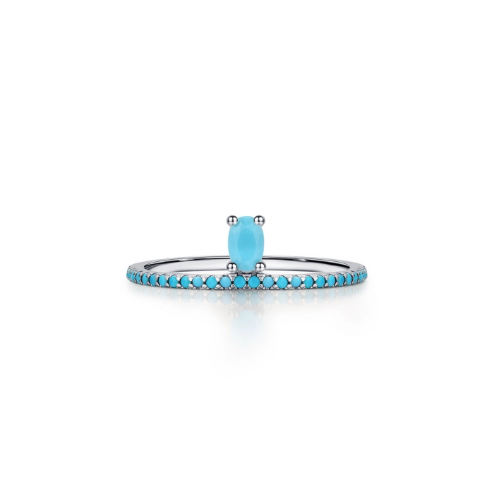 Classy, delicate ring with turquoise birthstone 1