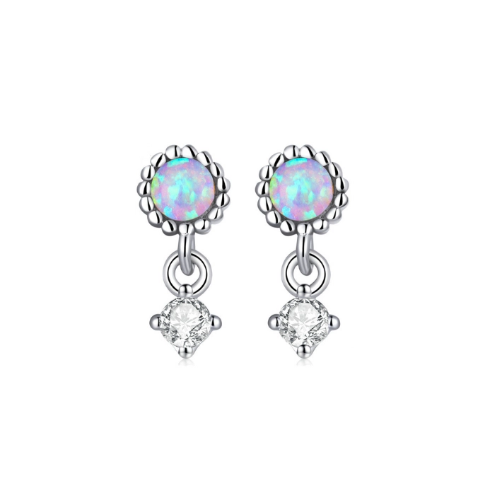 Classy earrings with opal birthstone 2