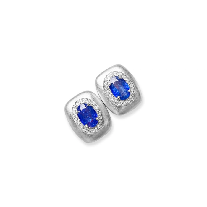 Classy natural sapphire birthstone earrings 4