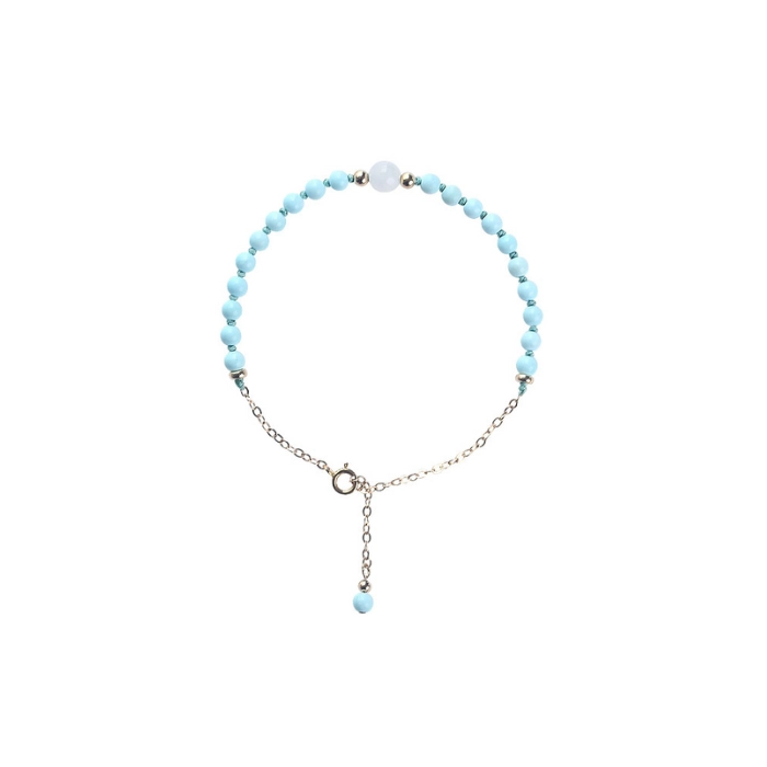 Delicate baby blue bracelet with turquoise birthstone 1
