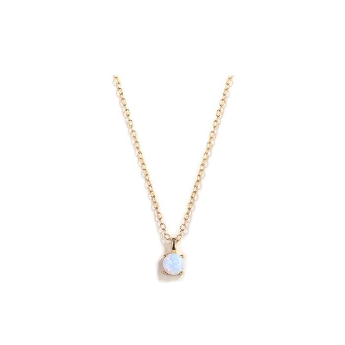 Delicate pendant necklace with opal birthstone 1