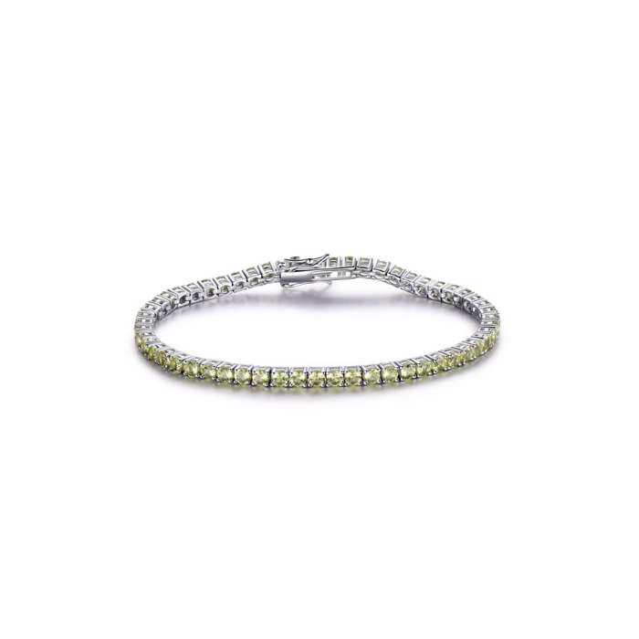 Elegant bracelent with peridot birthstones in sterling silver 1