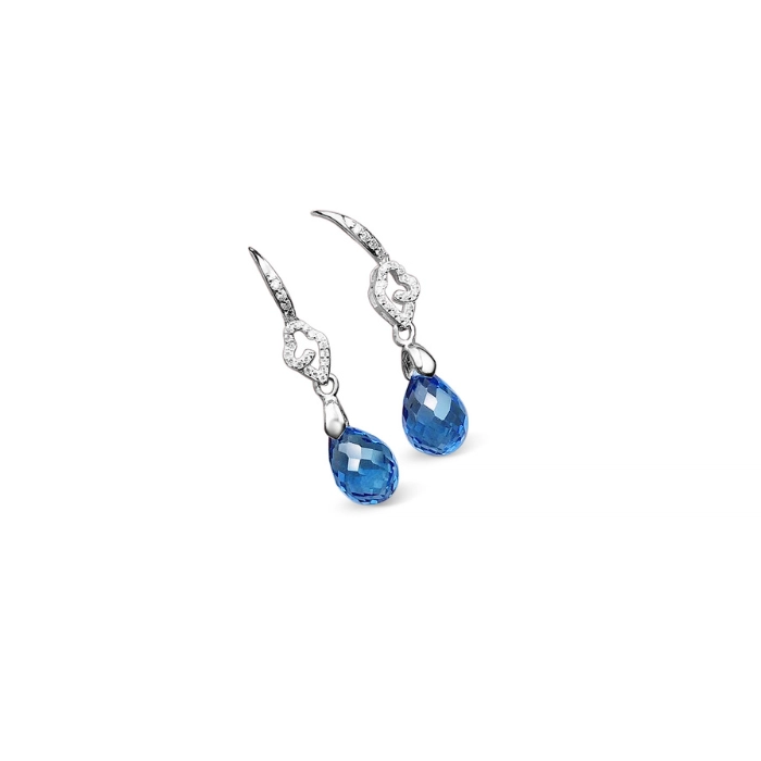Elegant drop earrings with blue topaz birthstone 3