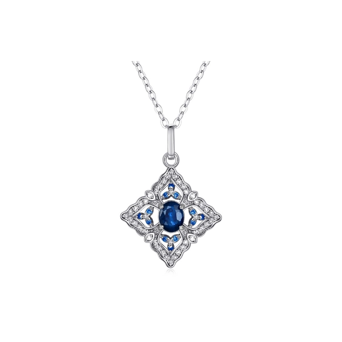 Elegant sapphire birthstone pendant necklace 1