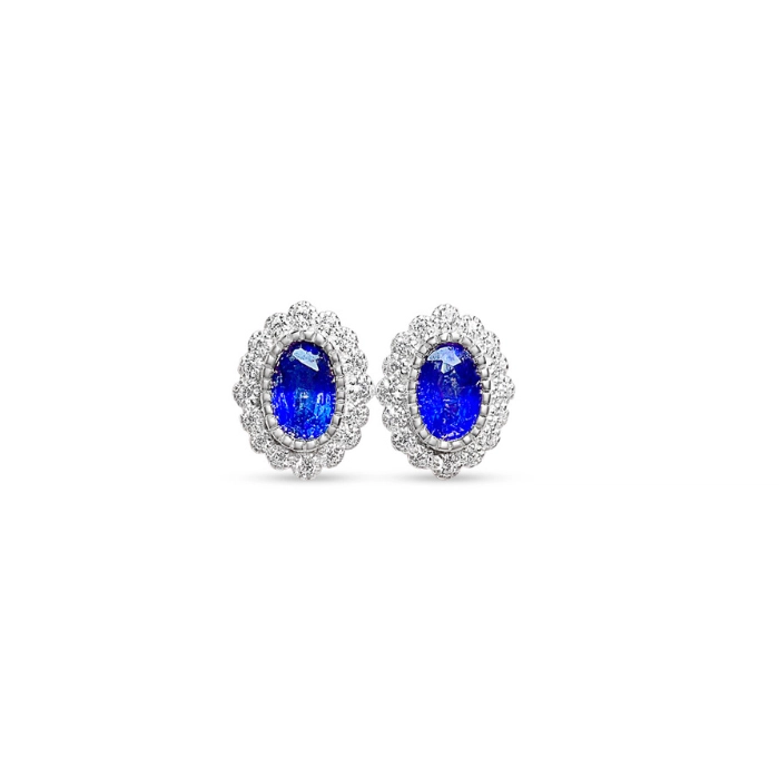 Elegant stylish natural sapphire birthstone earrings 1