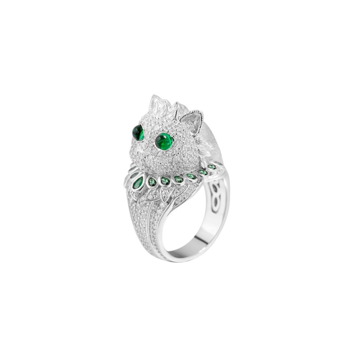 High-end statement ring with birthstone emerald stones 1