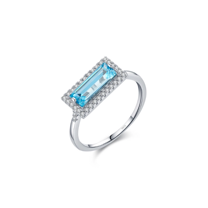 Riviera touch aquamarine birthstone ring 1