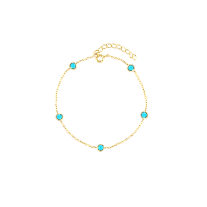 Simple boho inspired bracelet with turquoise birthstone 1