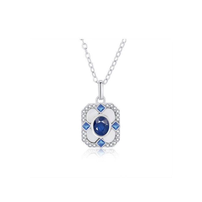 Sophisticated natural sapphire birthstone pendant necklace 1