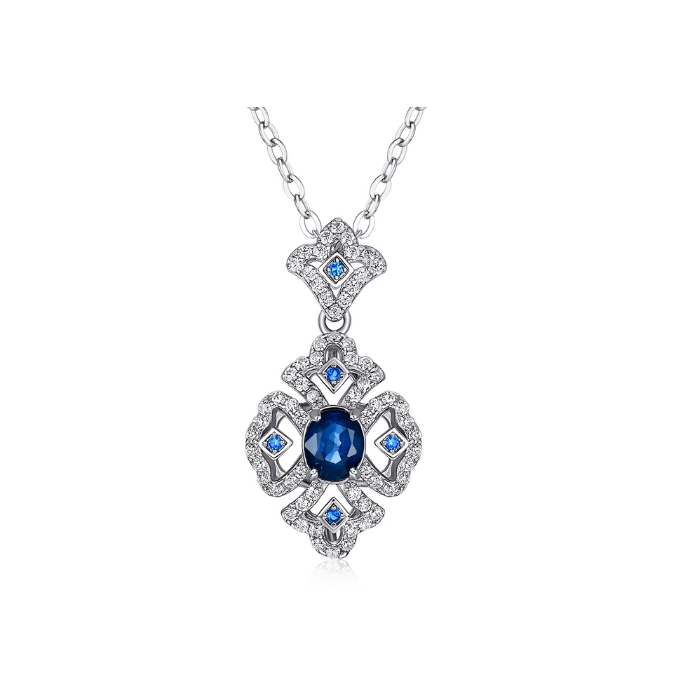 Sophisticated sapphire birthstone pendant necklace 1