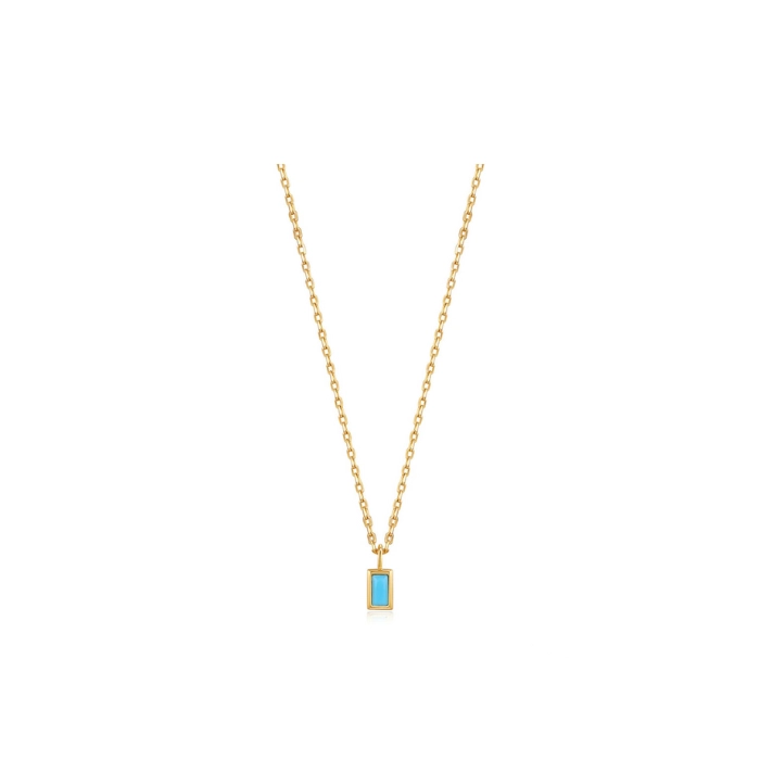 Sophisticated, simple pendant necklace with turquoise birthstone 2