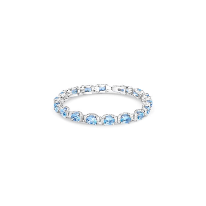 Statement elegant bracelet with aquamarine birthstone 1