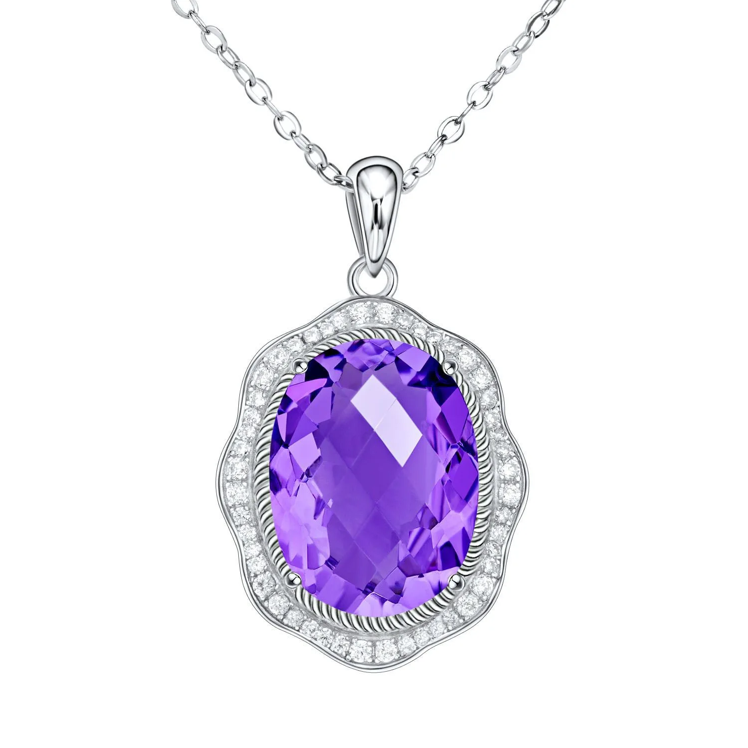 Elegant pendant necklace with amethyst birthstone - main
