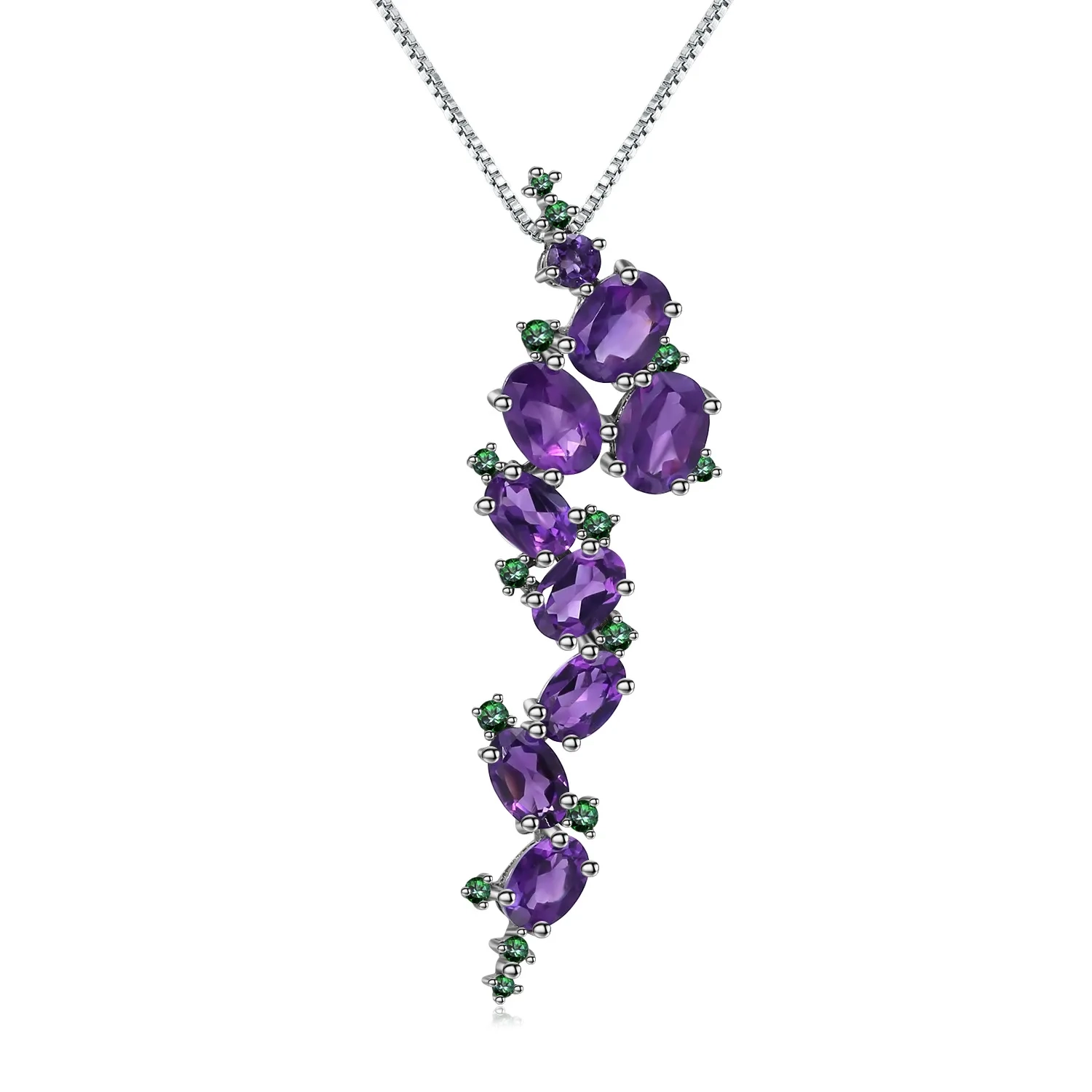 French Riviera touch pendant necklace with amethyst birthstone - main