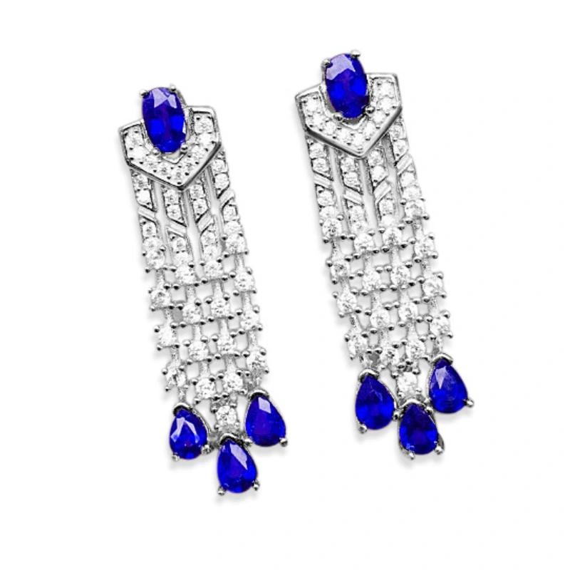 Statement Sapphire Birthstone Elegant Earrings