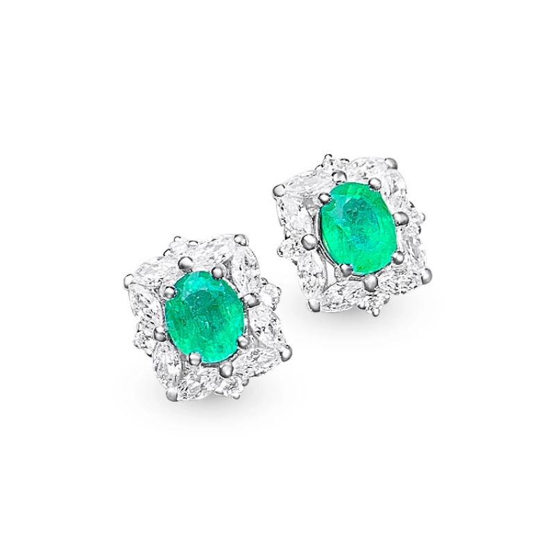 Classy elegant earrings with birthstone emerald1