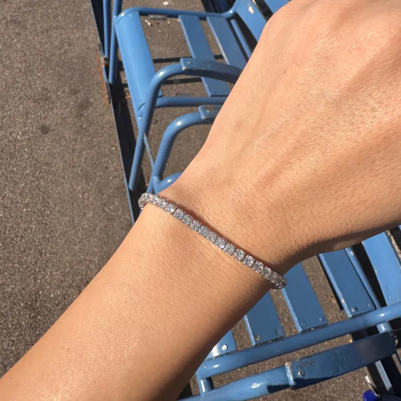 Synthetic diamond tennis bracelet on sale